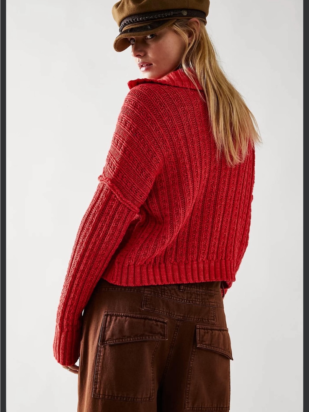 Free People Pink V-Neck Sweater